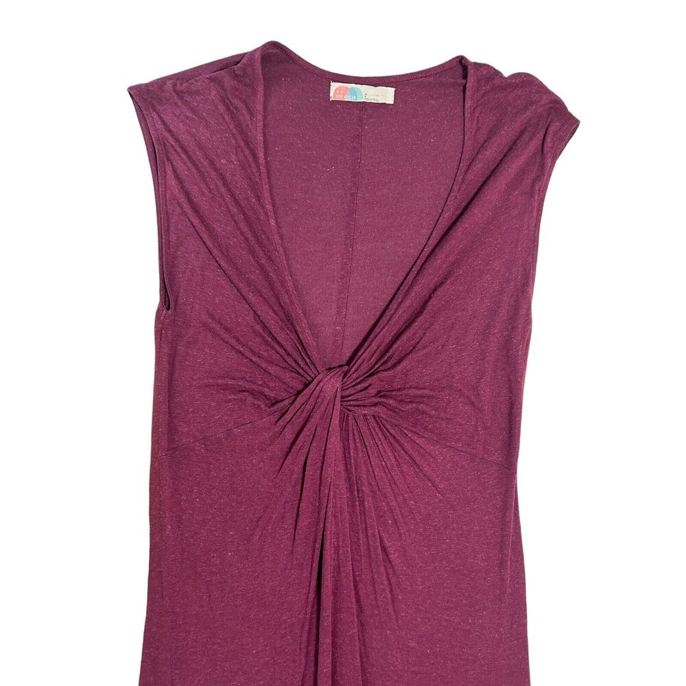 FP Beach Maxi Dress Sz S Swim Cover Up Deep V Twist Boho Festival Coastal Maroon - Picture 3 of 6